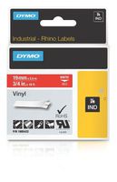 DYMO Rhino Adhesive Vinyl Label Tape, 3/4-inch, 18-foot Cassette, Red (1805422)