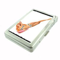 Pin Up Redhead Spotted Bikini Metal Cigarette Case with Built In Lighter D-452
