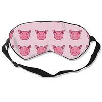 COLOMAKE Great Gift - Soft Silk Pink Funny Cute Pig Face Sleep Mask Best Sleeping Mask Eye Mask Eye Cover for Travel Nap Meditation Blindfold with Adjustable Strap for Men Women