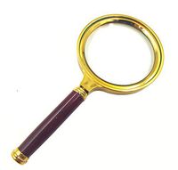 Handheld Magnifier,Haokiang Rosewood Handle Magnifier 10X Magnifier Magnifying Glass for Book and Newspaper Reading, Inspection, Coins, Insects, Rocks, Map - 80mm