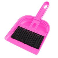uxcell Pink Black Computer Car Window Fans Cleaning Mini Brush Dustpan Set