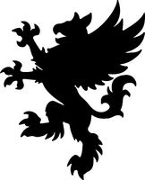 hBARSCI Heraldic Griffin Vinyl Decal - 5 Inches - for Cars, Trucks, Windows, Laptops, Tablets, Outdoor-Grade 2.5mil Thick Vinyl - Black