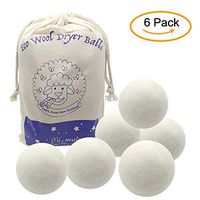 Wool Dryer Balls Natural Fabric Softener Reusable Chemical Free and Reduces Wrinkles & Shorten Drying Time 6 Pack