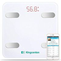 Kingcenton Bluetooth Body Fat Scale, FDA Approved Smart Wireless Digital Bathroom Scale with IOS and Android App Measures Body Weight, Fat, Water, BMI, BMR, Muscle Mass, Bone Mass, Visceral Fat, White