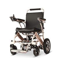 Fold and Travel Lightweight Electric Wheelchair, Mobility Scooter Wheel Chair, Aviation Travel Safe Power Wheelchair Foldable Silla de Ruedas Electrica para Adultos (Gold, 17" Seat Width)