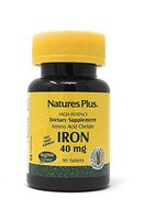 NaturesPlus Iron - 40 mg, 90 Vegetarian Tablets - High Potency Amino Acid Chelate Iron Supplement, Promotes Healthy Blood, Supports Athletic Performance - Gluten-Free - 45 Servings