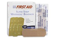 American White Cross Waterseal Adhesive Strips, Sterile, Tan, 1" x 3", 50/Box, 24 Box/Case (Pack of 1200)