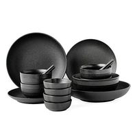 BLWX - Japanese style dishes set home eating bowl ceramic retro plate tableware - 3 combinations bowl (Size : 17 pieces)