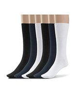 Silky Toes 3 or 6 Pk Men's Diabetic Non-Binding Cotton Dress Socks, Multi Colors Also Available in Plus Sizes… (10-13, Black/Navy/White - 6 Pairs)