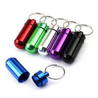 BELONG New Portable Waterproof Mini Blue Aluminum Keychain Tablet Storage Box Bottle Case Holder