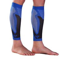 LTHAOO Calf Compression Sleeves -(20-30mmhg) Leg Compression Socks for Shin Splint, Calf Pain Relief - Men Women Sleeve for Running, Cycling, Maternity, Nurses.（Blue1-M