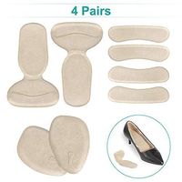 Heel Cushion Inserts 8pcs High Heel Pads Anti Slip, Heel Grip Liners, Ball of Foot Insoles, Metatarsal Pads, Heel Snugs for Women Men - Blister Prevention & Improve Shoes Too Big(Beige)- Happy Hours