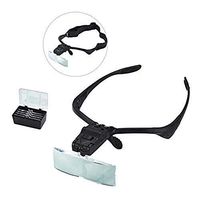 EXTR ANT Head Mounted Magnifying Glasses with LED Illuminated Visor,5 Detachable Lenses(1X to 3.5X Zoom) Headband Magnifier for Reading, Jewelry Loupe, Watch, Electronic Repair