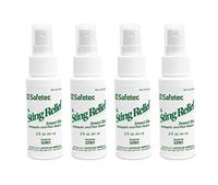 Safetec Sting Relief Spray 2oz Spray Bottle (Pack of 4) for Insect Bites & Stings