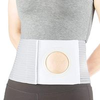 REAQER Adjustable Ostomy Hernia Belt (Hole 3.14") Unisex Stoma Support with Stoma Opening for Colostomy Bag to Prevent Parastomal Hernia (Waist/33.47-37.4")