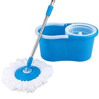 360°Rotating Floor Mop Microfiber Spinning Magic Cleaner Easy Bucket 2 Head Replacement Spin