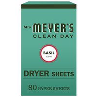 Mrs. Meyer's Clean Day Dryer Sheets Basil, 80 CT