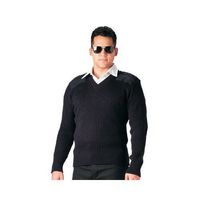 Rothco Acrylic V-Neck Sweater, Black, 5X