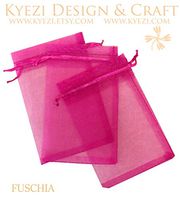100 Pcs Fuchsia 5x7 Sheer Drawstring Organza Bags Jewelry Pouches Wedding Party Favor Gift Bags Gift Bags Candy Bags [Kyezi Design and Craft]