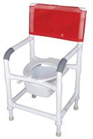 MJM International 118-LP-ADJ-SQ-PAIL Adjustable Seat Height Shower Chair Without Wheels, Commode Pail, 250 oz Capacity, 45.5" Height x 22" Width x 25.25" Depth, Royal Blue/Forest Green/Mauve