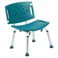 Flash Furniture HERCULES Series Tool-Free and Quick Assembly, 300 Lb. Capacity, Adjustable Teal Bath & Shower Chair with Extra Large Back