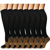 8 Pairs Copper Compression Socks for Men & Women - Best for Running,Athletic,Medical,Pregnancy and Travel -20-30mmHg