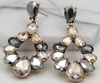 1set 5Womans Multi Crystal Rhinestone Silver Plated Long Ear Stud Hoop earrings Best Accessory Jewerly Accessories Women Fashion Stylish Design Womens Designer