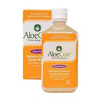 AloeCure Pure Aloe Vera Juice for Bouts of Acid Reflux, Heartburn, and IBS - Grape - 4 Pack