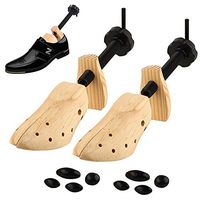 Manoch Genuine Wood Plastic and Metal Crank One Pair 2-Way Wooden Adjustable Shoe Stretcher for Men/Women Size 9-13 to Accommodate The Exact Size of Your Feet Asymmetries Bunions Hammer Toes Calluses