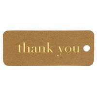 Hortense B. Hewitt 39513 Favor Tag Cards, 3.25-Inch, Kraft/Gold
