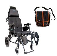 Karman MVP502TP 16" X 16" seat Lightweight Ergonomic Reclining Transport Wheelchair | Free Black Medical Utility Bag with Trim!