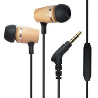 Francois et Mimi Elite Genuine 3.5mm Wood in-Ear Noise-isolating Earbuds Headphones with Mic, Retail Packaging!