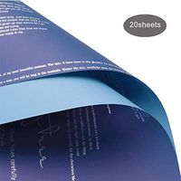 Double Color Waterproof English Letters Gift Florist Bouquet Flower Wrapping Paper,Great for Birthday,Holiday,Wedding,Bady Shower Gift Wrap (Dark Blue)