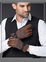 EUBUY Winter Snowboard Gloves Waterproof Snow Gloves for Skiing, Snowboarding, Thermal Insulation, Synthetic Leather Palm - Fits Men & Women Brown #064B