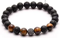 Wild Essentials Tiger Eye Lava Stone Essential Oil Diffuser Bracelet, Expandable up to 8 inches, Aromatherapy Jewelry for Women and Men