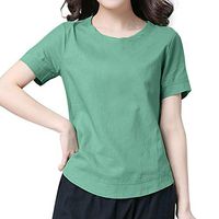 Women's Summer Sleeveless V-Neck T-Shirt Tunic Tops Blouse Shirts(Green,US 12)