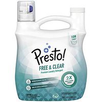 Amazon Brand - Presto! Concentrated Liquid Laundry Detergent, Free & Clear, Hypoallergenic, Free of Perfumes Clear of Dyes, 128 Loads, 96 Fl Oz