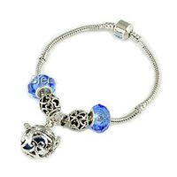 Sier Vine Aromatherapy Perfume Essential Oil Diffuser Bracelet Locket With Lava Stone (Blue)