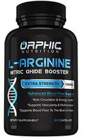 Extra Strength L Arginine - Nitric Oxide Supplement for Muscle Growth, Exercise Performance and Endurance, Vascularity, Heart Health, Increased Energy, Blood Flow Enhancer - 60 Caps, L-Arginine