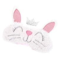 Cute Animal Sleeping Sleep Mask Soft Plush Blindfold Cute Rabbit Panda Koala Eye Cover Eyeshade for Kids Teens Girls Women (Rabbit White)