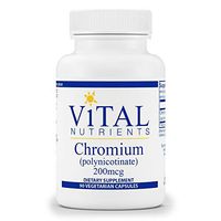 Vital Nutrients - Chromium (Polynicotinate) 200 mcg - Supplement to Support Fat, Cholesterol, and Glucose Metabolism - 90 Vegetarian Capsules per Bottle