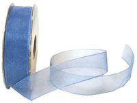 25 Yard Spools of Elegant Sheer Bright Light Blue Organza Ribbon- 7/8" Wide