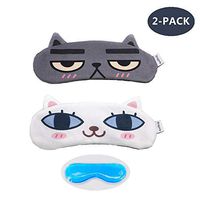 [2 PACK] Pragovle Cat&Dog Cute Sleep Eye Mask for sleeping, Super Soft and Light for Insomnia Puffy Eyes,Blindfold Eyeshade for Men and Women kid