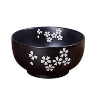 AXZHYX Bowl Japanese Style Cherry Blossoms Dotted Durable Noodle Bowl | 6.2 inch high Temperature Fired Ceramic Bowl Hotel Tableware Home Noodles Boiled Fish Soup Bowl