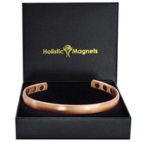 Holistic Magnets Magnetic Bracelet Mens Womens Copper Bracelet for Arthritis Pain Relief Natural Magnetic Therapy Solid Copper Cuff Gift Boxed (CR)-Classic (M: Wrist 6.5-7.5 inch)