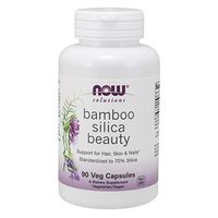 NOW Solutions, Bamboo Silica Beauty, Support for Hair, Skin & Nails, Standardized to 70% Silica, 90 Veg Capsules