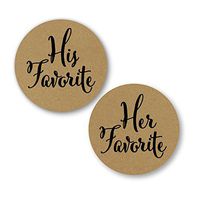 His Favorite & Her Favorite Wedding Stickers, Choose Your Colors, Wedding Favor Stickers (#376-KR-BK)