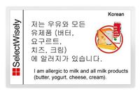Lactose Intolerance Translation Card - Translated in Slovak or Any of 67 Languages