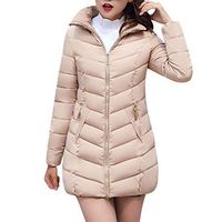 HNTDG Women's Down Coat with Fur Hood with Down Parka Puffer Jacket Jacket Long Thick Warm Slim Coat Overcoat Khaki