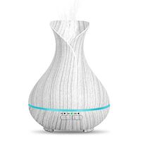 OliveTech Mini Essential Oil Diffuser, 150ml Ultrasonic Aromatherapy Diffuser, 7 Color LED Lights,BPA Free,Auto Shut Off - Light Wood Grain